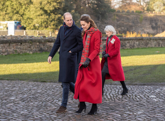 Le prince William et Catherine Kate Middleton rencontrent des étudiants au château de Cardiff pour évoquer leur ressenti sur le confinement. Le 8 décembre 2020.