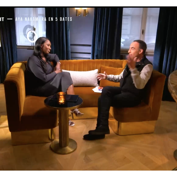 Aya Nakamura et Nikos Aliagas le 16 janvier 2021 sur TF1 dans l'émission "50 Mn Inside".
