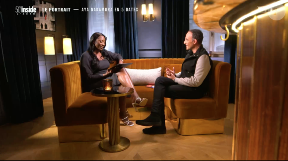 Aya Nakamura et Nikos Aliagas le 16 janvier 2021 sur TF1 dans l'émission "50 Mn Inside".