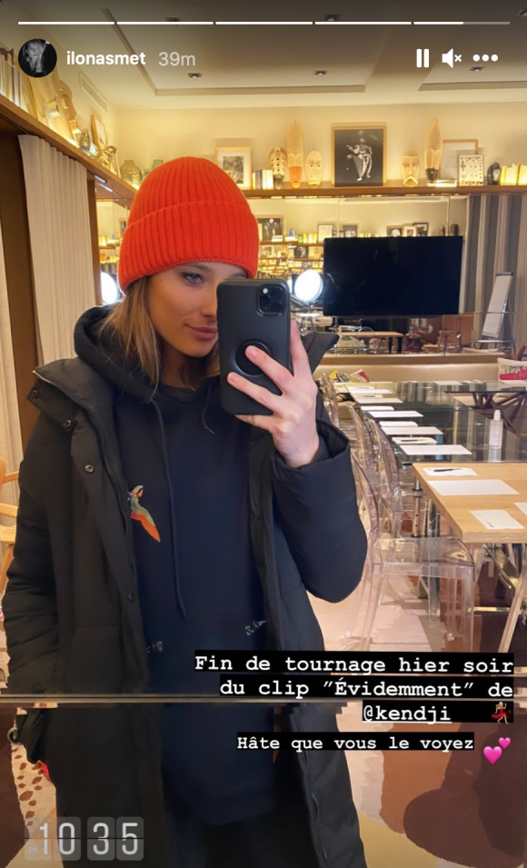 Ilona Smet à l'issue du tournage du nouveau clip de Kendji Girac, à Paris. Le 13 janvier 2020.