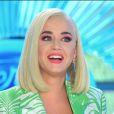 Katy Perry partage la nouvelle de sa grossesse avec les jurés de "American Idol", Lionel Richie et Luke Bryan à Los Angeles, le 9 mars 2020.