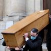 Exclusif - Sorties des obsèques de Hubert Auriol au Temple de l'Oratoire du Louvre à Paris. Le 18 janvier 2021