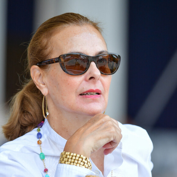 Exclusif - Carole Bouquet dans l'espace VIP du Longines Paris Eiffel Jumping au Champ de Mars à Paris le 7 juillet 2019. 