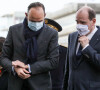 Le premier ministre Jean Castex visite l'école normale supérieur maritime au Havre en compagnie de Edouard Philippe, maire du Havre le 22 janvier 2021. © Stéphane Lemouton / Bestimage