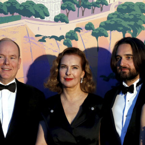 La princesse Caroline de Hanovre, le prince Albert II de Monaco, Carole Bouquet, Charlotte Casiraghi et son compagnon Dimitri Rassam, Tatiana Santo Domingo - 65ème édition du Bal de la Rose donné au profit de la Fondation Princesse Grace sur le thème de la Riviera, une idée de K. Lagerfeld, à la Salle des Etoiles du Sporting Monte-Carlo à Monaco, le 30 mars 2019. © Jean-François Ottonello / Nice Matin / Bestimage