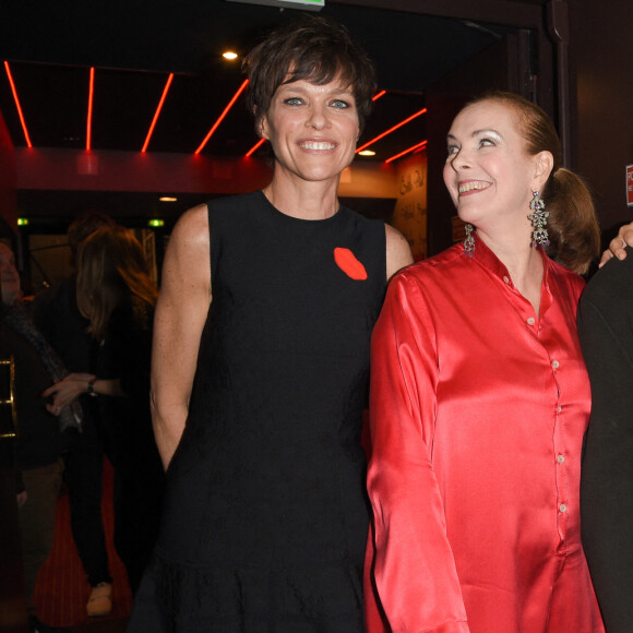 Anne Le Nen, Carole Bouquet, Michel Bouquet et Muriel Robin lors de la représentation de la pièce "Les Monologues du Vagin" à Bobino. Paris, le 8 mars 2018. © Guirec Coadic/Bestimage