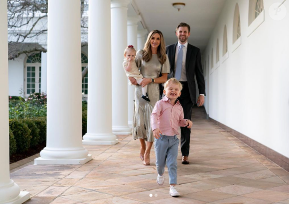 Eric Trump, son épouse Lara Trump et leurs deux fils Luke et Dorothy à la Maison Blanche, à Washington. Décembre 2020.