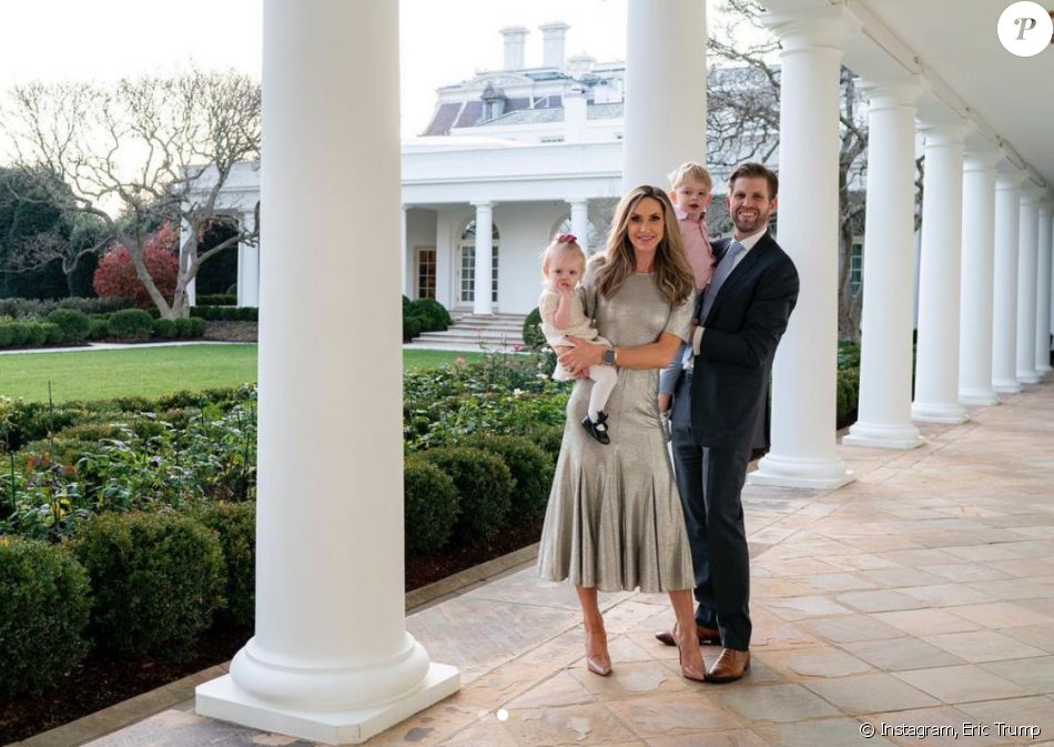 Eric Trump, son épouse Lara Trump et leurs deux fils Luke et Dorothy à la Maison Blanche, à Washington. Décembre 2020.