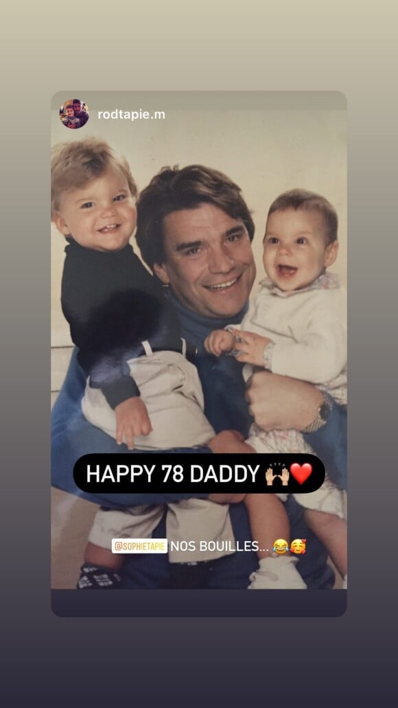 Rodolphe, le petit-fils de Bernard Tapie, a partagé cette photo pour l'anniversaire de l'homme d'affaires sur Instagram.