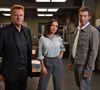 Xavier Deluc, Fabienne Carat et Franck Semonin durant le tournage de la nouvelle saison de la série télévisée diffusée sur TF1 "Section de Recherches", à Grasse. Dans cette nouvelle saison, X.Deluc dans le rôle de Martin Bernier et F.Semonin dans le rôle de Lucas Auriol vont accueillir dans leur brigade l'actrice F.Carat dans le rôle de Jeanne Lorieux, commandant de gendarmerie. © Bruno Bebert / Bestimage