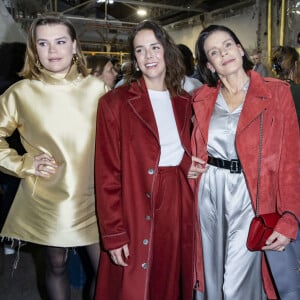 La princesse Stéphanie de Monaco et ses filles, Camille Gottlieb et la styliste Pauline Ducruet lors du défilé de mode prêt-à-porter "Alter" automne-hiver 2020/2021 lors de la semaine de la mode à Paris. © Olivier Borde/Bestimage