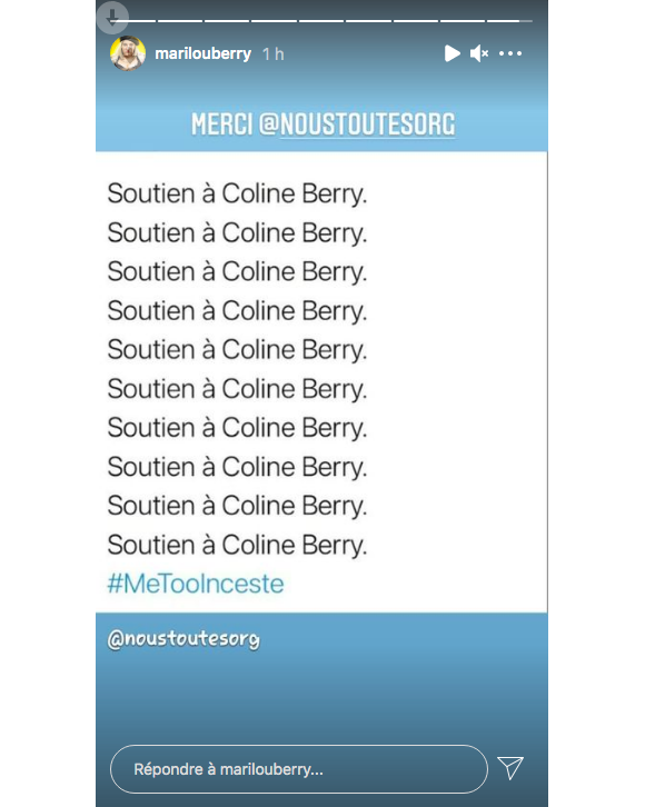 Marilou Berry apporte son soutien à sa cousine Coline Berry sur Instagram, le 3 février 2021.