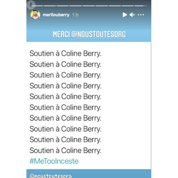 Marilou Berry apporte son soutien à sa cousine Coline Berry sur Instagram, le 3 février 2021.