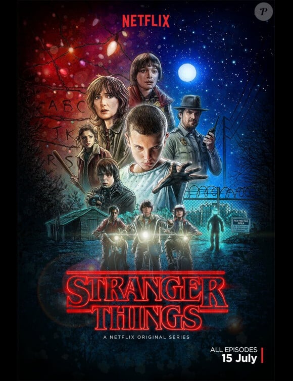 Affiche de la première saison dans la série "Stranger Things", sur Netflix.