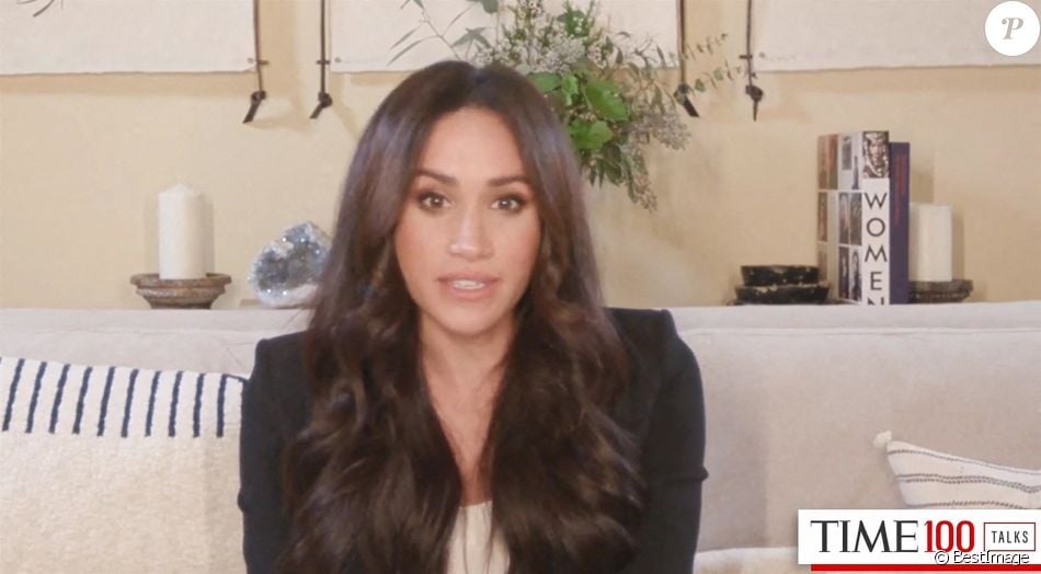 Le prince Harry, duc de Sussex, et Meghan Markle, duchesse de Sussex en interview pour l'émission Engineering A Better World TIME100, le 20 octobre 2020.