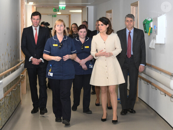 La princesse Eugenie, duchesse d'York, Jack Brooksbank lors d'une visite l'Hôpital national orthopédique royal de Londres pour l'ouverture du nouveau bâtiment Stanmore le 21 mars 2019.