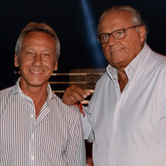 Daniel Moyne et Gérard Louvin - People à la 3e édition de la "Fight Night" à Saint-Tropez. Le 4 août 2015.