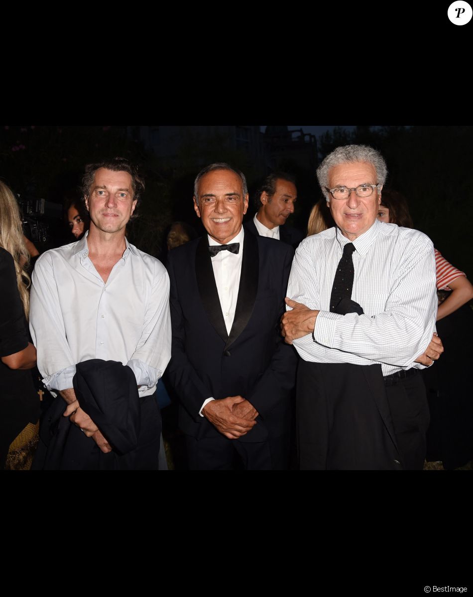 Dominique Boutonnat (Président du CNC), Alberto Barbera(Directeur de la Mostra de Venise) et Serge Toubiana (President d' UniFrance) Soirée Unifrance " French Cinéma " pendant le 76ème Festival du Film de Venise, la Mostra à Venise en Italie. Le 31 Août 2019.