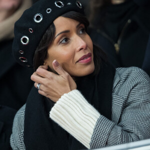 Sonia Rolland (Miss France 2000) dans les tribunes lors du match de Ligue 1 "PSG - Nantes (2-0)" au Parc des Princes. Le 4 décembre 2019. © Cyril Moreau/Bestimage