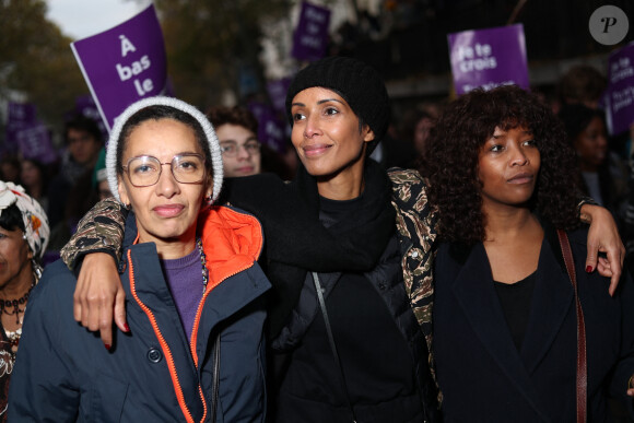 Amanda Hezberg, Sonia Rolland - Marche organisée par le collectif NousToutes. Paris. Le 23 novembre 2019. © Cyril Moreau / Bestimage