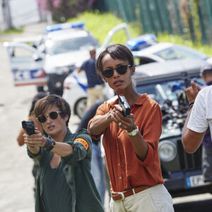 Exclusif - Béatrice De la Boulaye et Sonia Rolland - Tournage de la série "Tropiques criminels" en Martinique. Le 8 mai 2019. © Sylvie Castioni / Bestimage