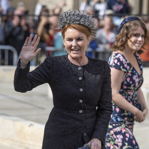 La princesse Eugenie d'York et sa mère Sarah Margaret Ferguson, duchesse d'York - Les invités arrivent au mariage de Ellie Goulding et Caspard Jopling en la cathédrale d'York, le 31 août 2019.