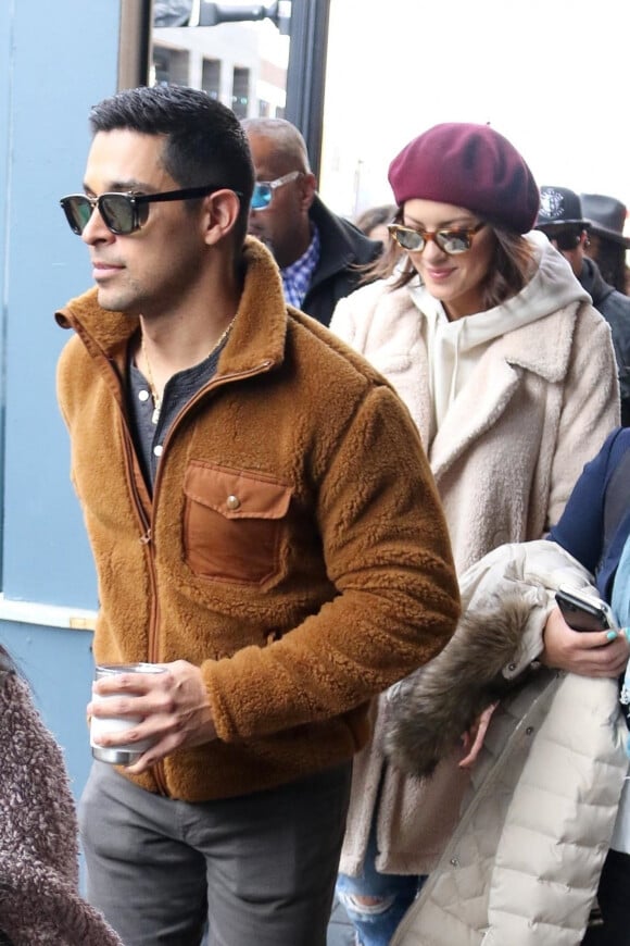 Wilmer Valderrama et sa compagne Amanda Pacheco - Les célébrités dans les rues de Park City lors du Festival du Film de Sundance dans l'Utah, le 26 janvier 2020