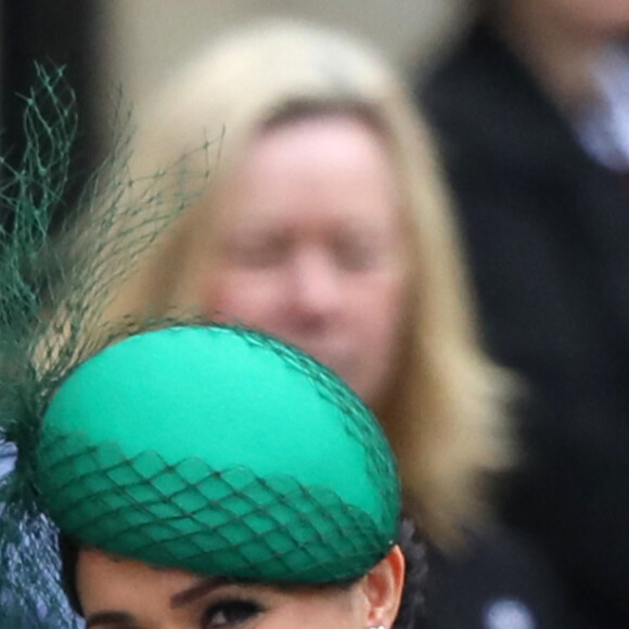 Le prince Harry, duc de Sussex, et Meghan Markle, duchesse de Sussex - La famille royale d'Angleterre lors de la cérémonie du Commonwealth en l'abbaye de Westminster à Londres, le 9 mars 2020.