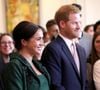 Le prince Harry et Meghan Markle (enceinte) lors de leur visite à la Canada House dans le cadre d'une cérémonie pour la Journée du Commonwealth