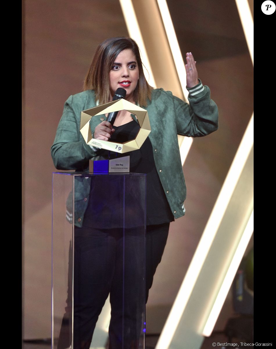 Exclusif - Inès Reg (révélation humour de l'année) lors de la cérémonie de la 1ère édition des "Olympia Awards" (cérémonie récompensant des artistes de la musique et de l'humour, présentée par A. de Caunes) à l'Olympia. Paris, le 11 décembre 2019. © Gorassini-Tribeca/Bestimage