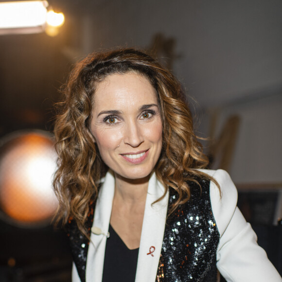 Exclusif - Marie-Sophie Lacarrau - Backstage de l'enregistrement de l'émission "100 ans de comédies musicales pour le Sidaction", qui sera diffusée le 2 avril sur France 2. Le 10 mars 2020 © Moreau-Perusseau / Bestimage