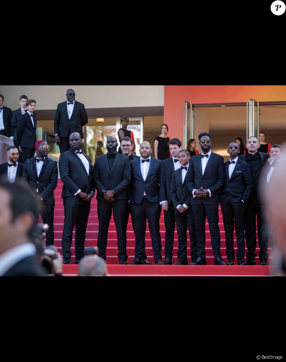 Macha Django (coiffé de cheveux rouges, à gauche) au 72e Festival de Cannes pour le film "Les Misérables". Le 15 mai 2019 © Jacovides-Moreau / Bestimage