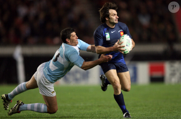 Christophe Dominici lors du match France - Argentine à la Coupe du monde de rugby 2007.