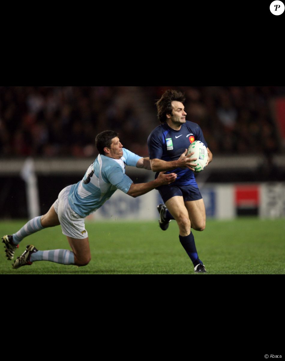 Christophe Dominici lors du match France - Argentine à la Coupe du monde de rugby 2007.