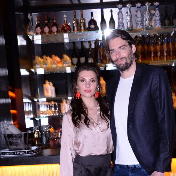 Camille Lacourt et sa compagne Alice Detollenaere (Miss Bourgogne 2010) à la soirée de lancement de "Chez Blue" au club "Boum Boum". Paris le 30 janvier 2020. © Rachid Bellak/Bestimage