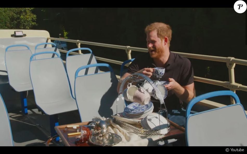 Le prince Harry dans le "Late Late Show" de James Corden, enregistré à Los Angeles et diffusé le 25 février 2021.