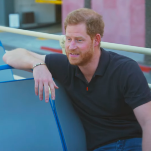 Le prince Harry dans le "Late Late Show" de James Corden, filmé à Los Angeles