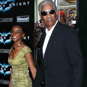 Archive - Morgan Freeman et sa petite fille E'Dena Hines à la première de "The Dark Night" à New York le 14 juillet 2008.
