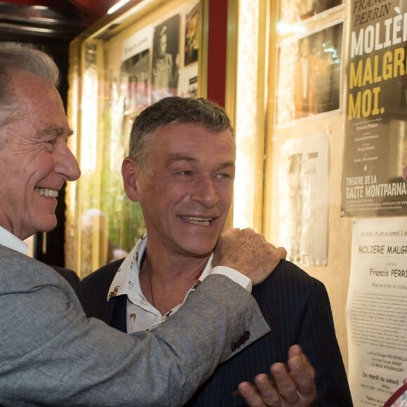 Exclusif - William Leymergie, Patrick Dupond et Leila Da Rocha - Francis Perrin fête ses 50 ans de carrière et revient sur scène pour une soirée spéciale avec "Molière malgré Moi" au théâtre de la Gaîté-Montparnasse à Paris le 18 juin 2016 entouré de sa famille et ses amis. © Romuald Meigneux / Bestimage