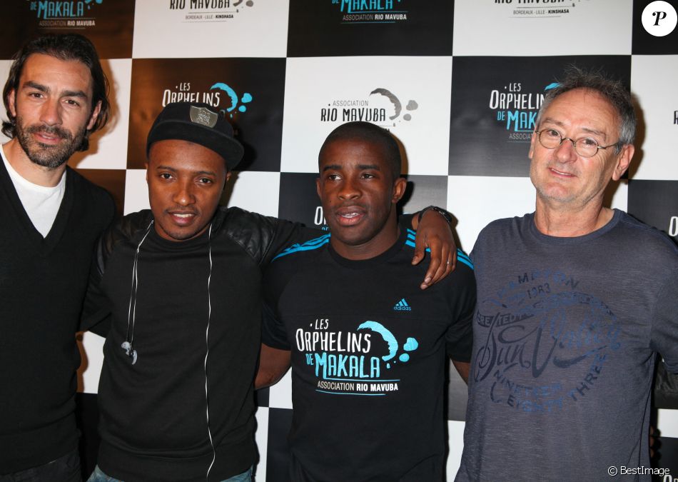 Robert Pirès, le chanteur Soprano, Rio Mavuba, Michael Jones - Spectacle "Une nuit à Makala" au Zénith de Lille le 31 mars 2014.