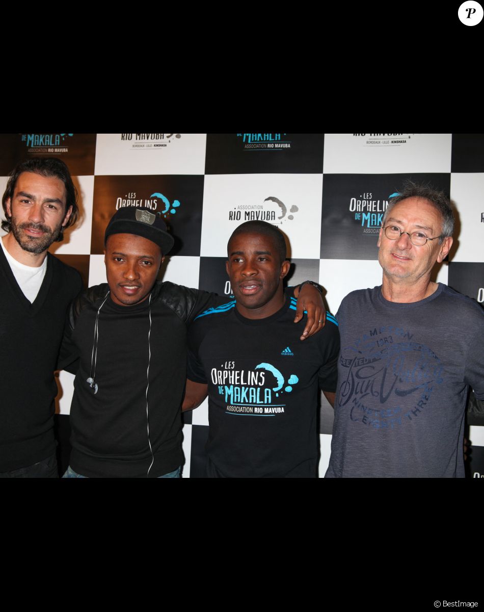 Robert Pirès, le chanteur Soprano, Rio Mavuba, Michael Jones - Spectacle "Une nuit à Makala" au Zénith de Lille le 31 mars 2014.