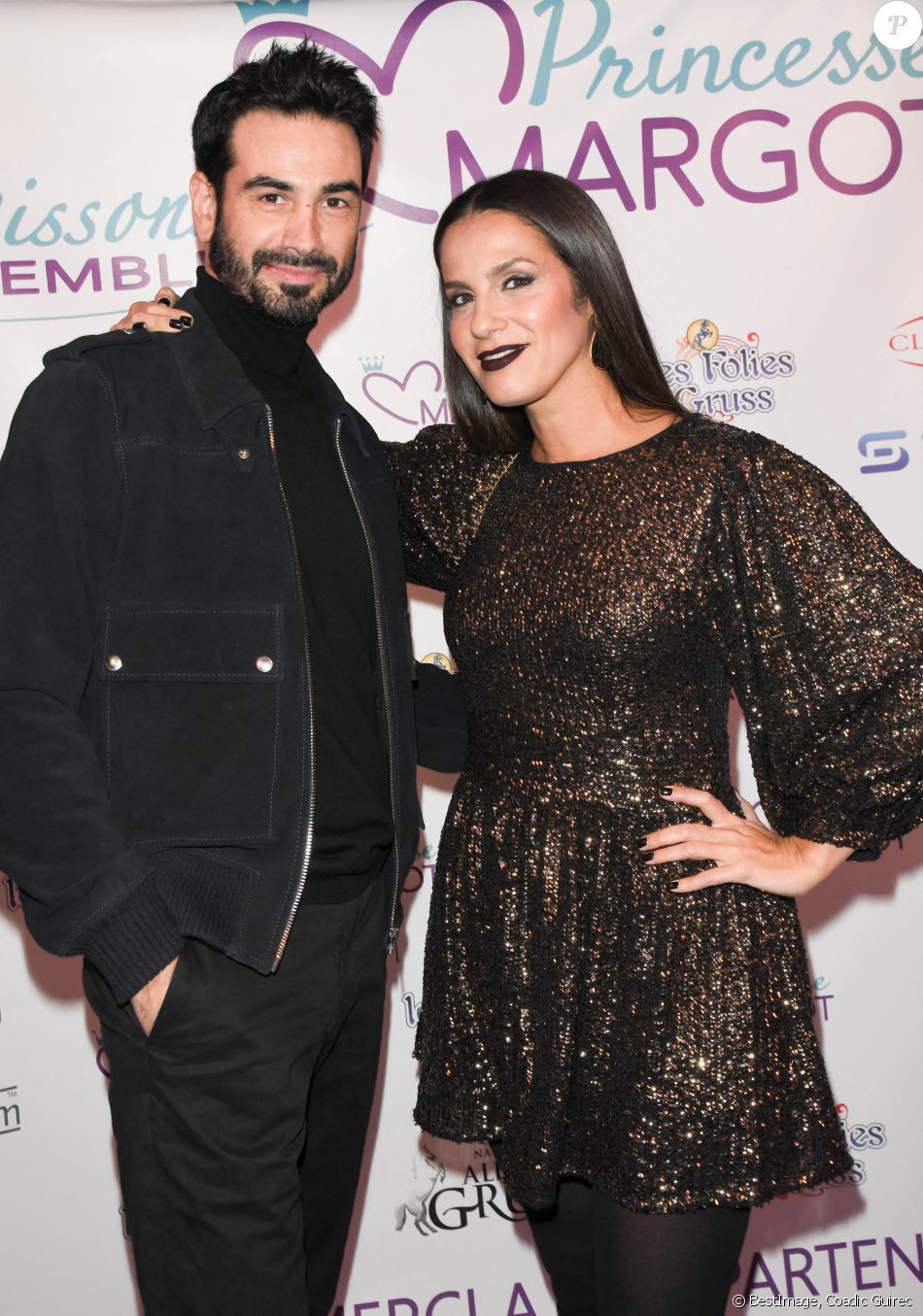 Frédéric Lerner et Elisa Tovati - Photocall du gala annuel de l'association Princesse Margot à la compagnie équestre Alexis Gruss à Paris le 16 novembre 2019. © Coadic Guirec / Bestimage