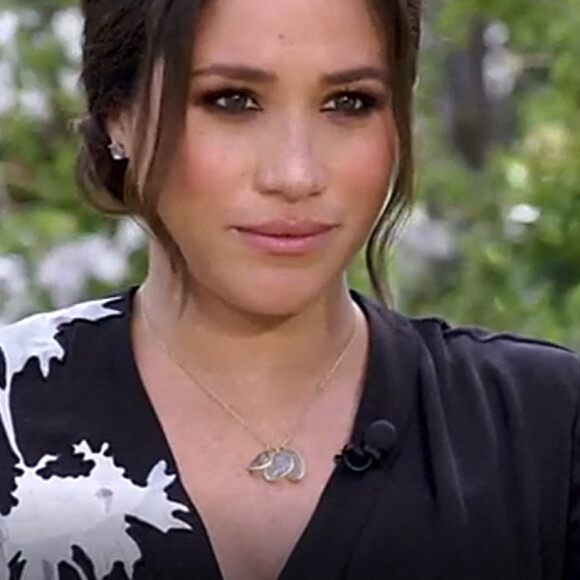 Meghan Markle lors de son interview avec Oprah Winfrey, le 7 mars 2021 sur CBS.