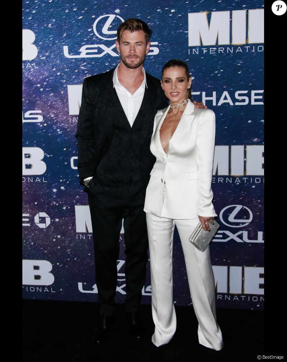Chris Hemsworth et sa femme Elsa Pataky à la première de "M.I.B. International" au cinéma AMC Lincoln Square 13 à New York, le 12 juin 2019.