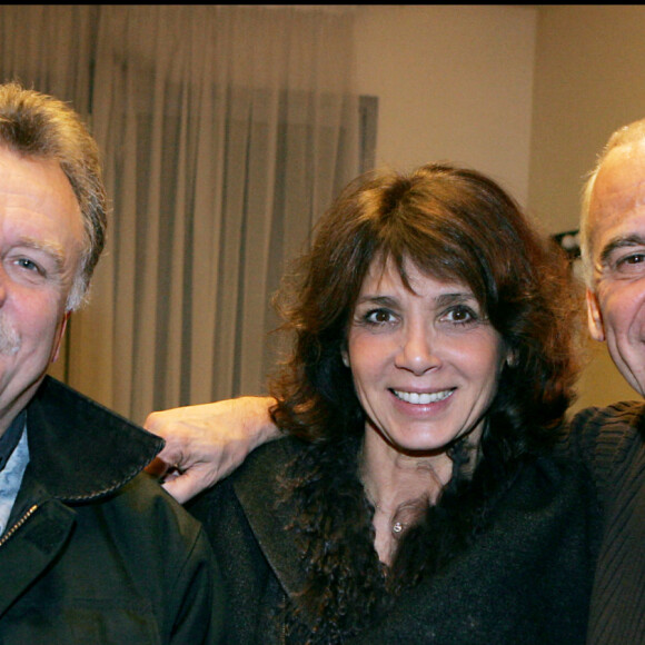 Sam Bernett, Stéphanie et Michel Fugain en 2005, lors de l'enregistrement du "Plus grand cabaret du monde".