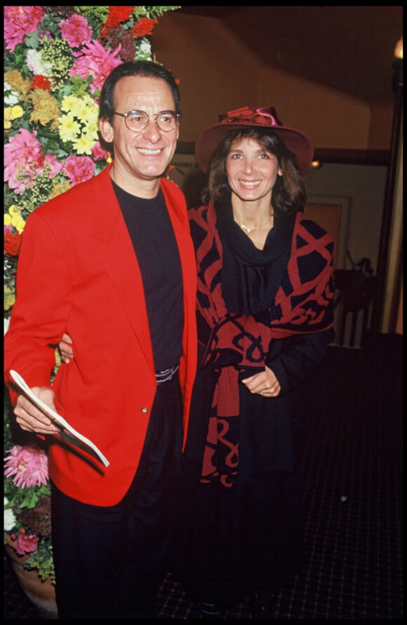 Michel Fugain et son épouse Stéphanie à Paris en 1991.
