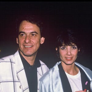 Michel Fugain et son épouse Stéphanie à Paris en 1987.