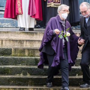 Nicole Dupond (mère de Patrick Dupond) - Arrivées aux Obsèques du danseur étoile Patrick Dupond en l'église Saint-Roch à Paris, France, le 11 mars 2021.