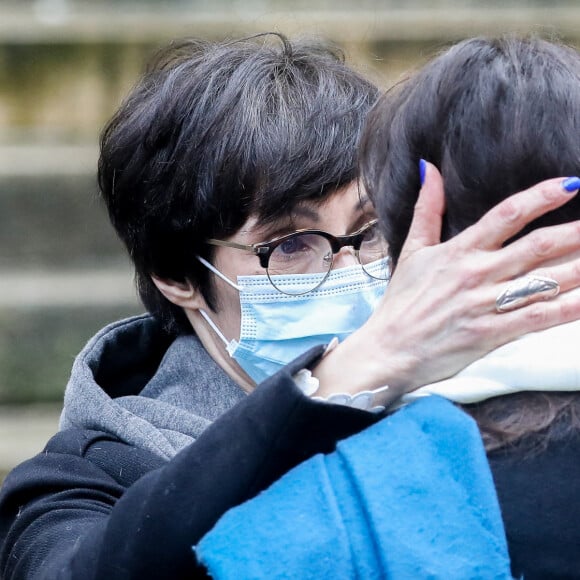 Marie-Claude Pietragalla, Leïla Da Rocha (compagne de Patrick Dupond) - Arrivées aux Obsèques du danseur étoile Patrick Dupond en l'église Saint-Roch à Paris, France, le 11 mars 2021.