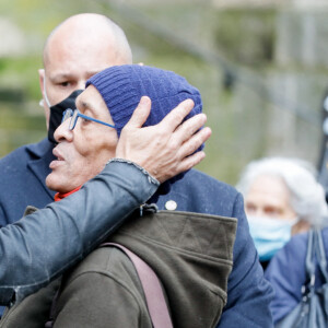Francis Lalanne, guest - Sorties des Obsèques du danseur étoile Patrick Dupond en l'église Saint-Roch à Paris, France, le 11 mars 2021. 